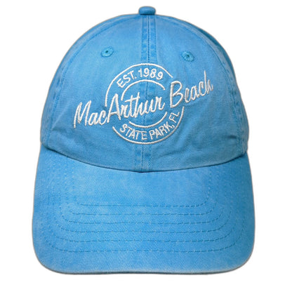 Royal Resortwear Baseball Cap Blue White One Size MacArthur Beach State Park Hat