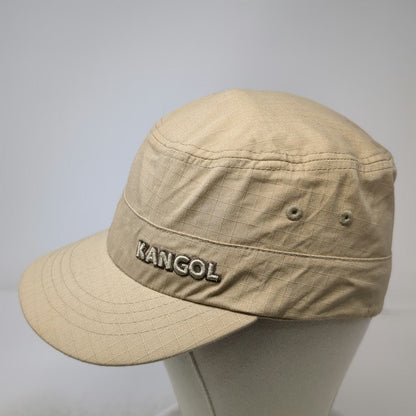 Kangol Army Cap Beige S/M Flexfit Embroidered Logo Cotton Military Cadet Hat
