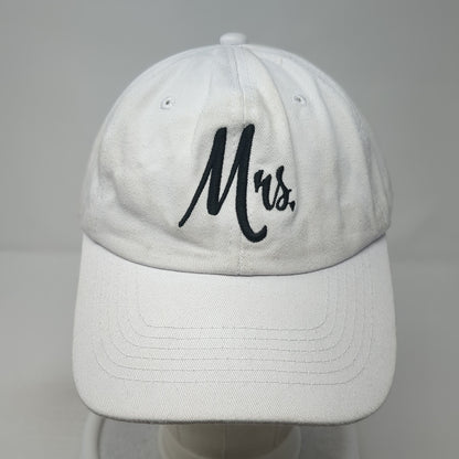 Mrs. Slideback Hat White One Size Adjustable Embroidered Solid 6 Panel