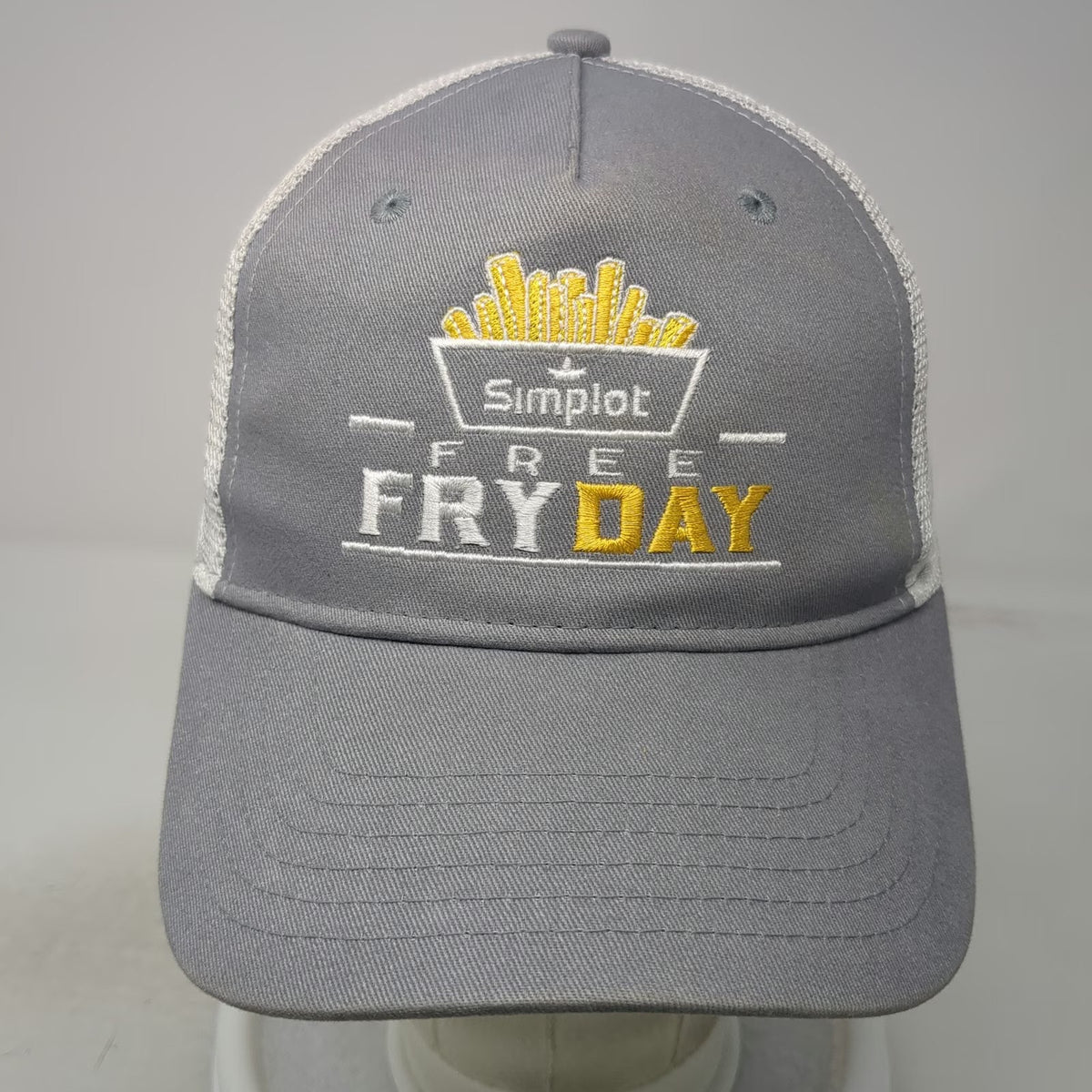 Quake City Caps 5 Panel Gray One Size Mesh Snapback Simplot Free Fryday Hat