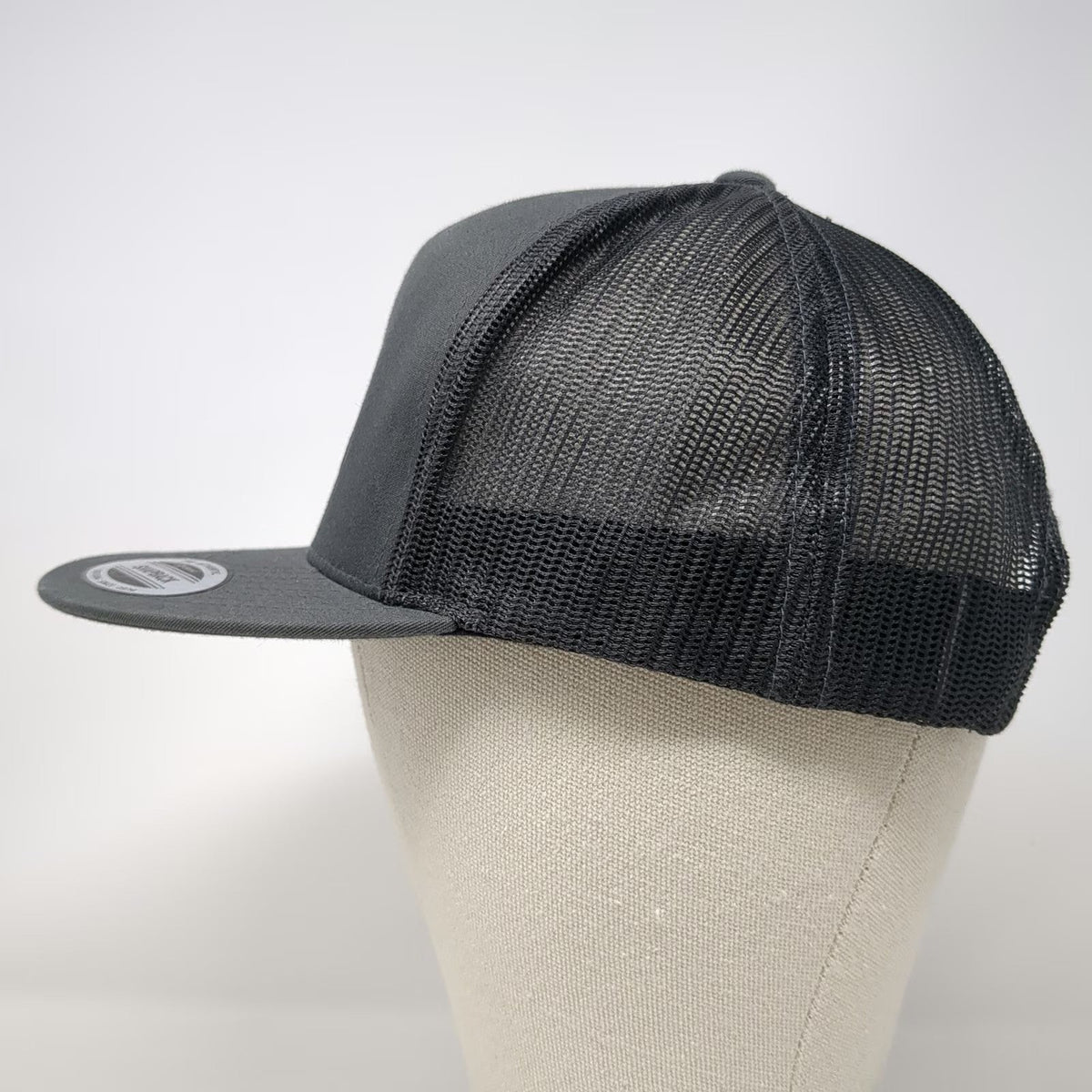 Yupoong Baard Logo Snapback Gray One Size Hat Mesh Back Flat Brim Trucker Beer
