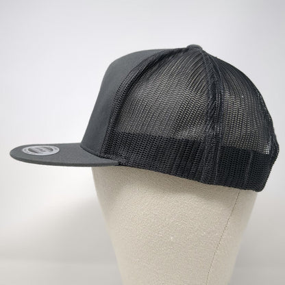 Yupoong Baard Logo Snapback Gray One Size Hat Mesh Back Flat Brim Trucker Beer
