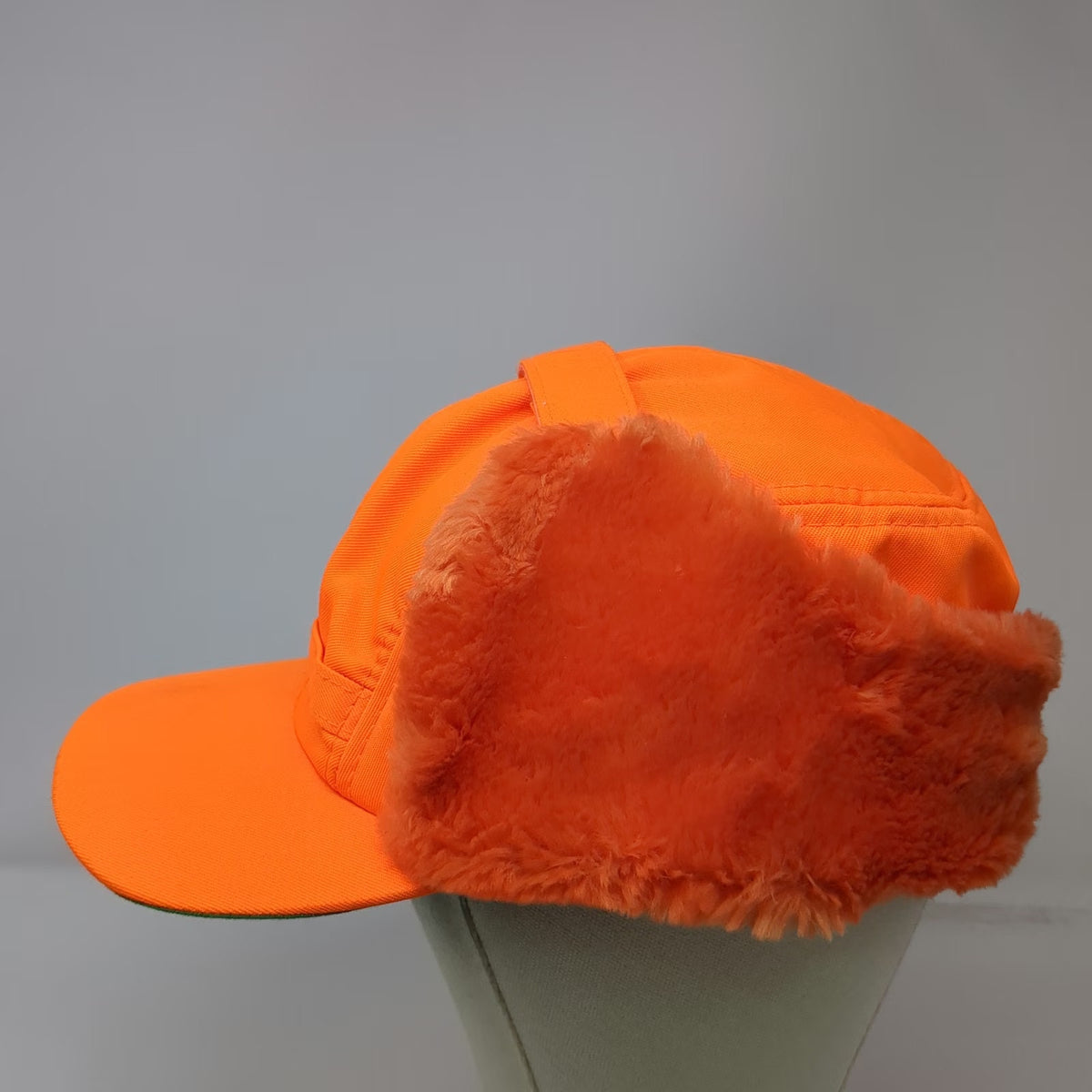 Outdoor Cap Trapper Cap Orange One Size Hat Faux Fur Ear Flaps Hunting Green