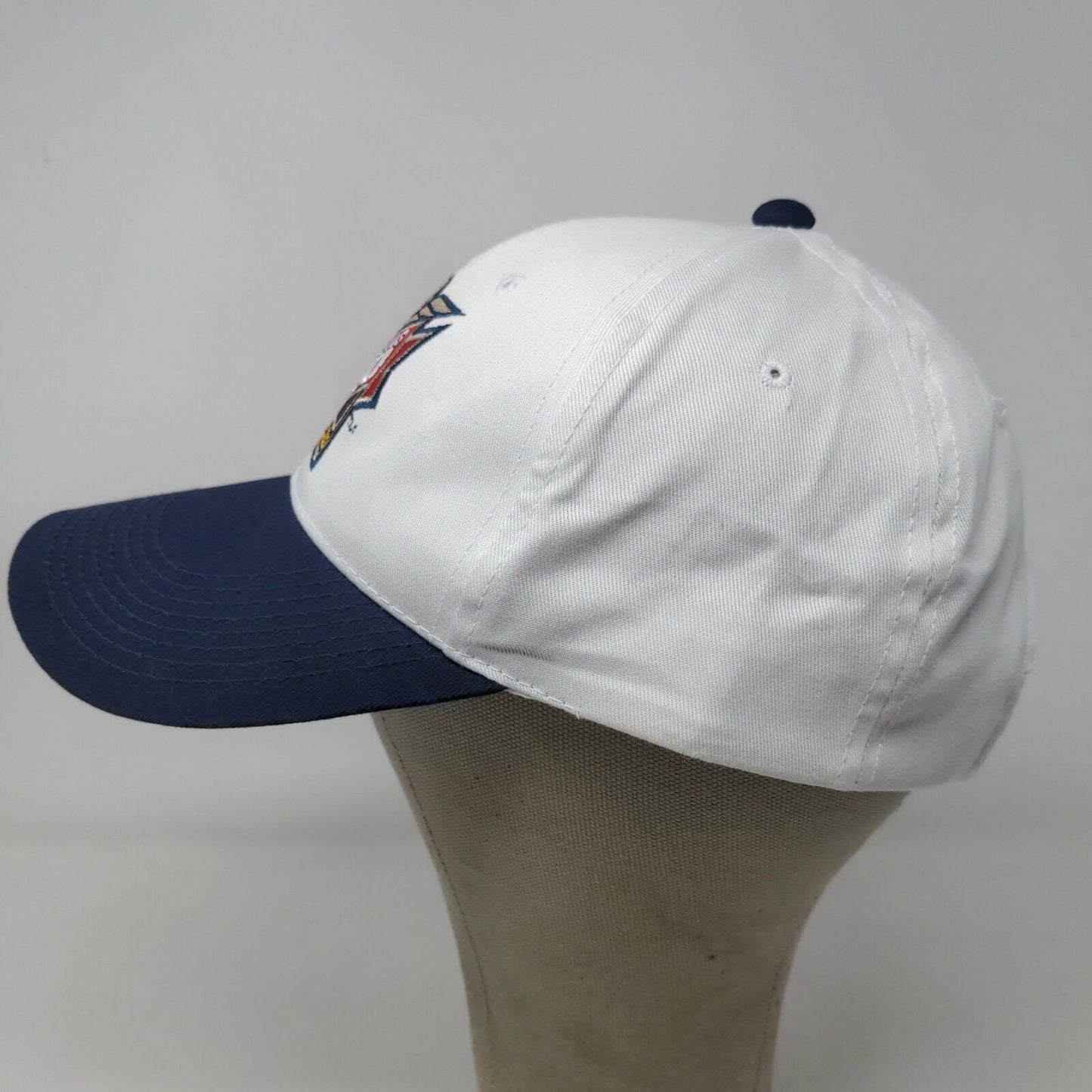 OC Cap Mens Strapback Hat White Blue OSFA Embroidered Vintage 2003 Indy 500 Logo