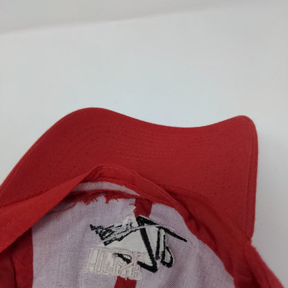 Heise Zip Strapback Hat Red OSFA Adjustable Embroidered Solid 6 Panel
