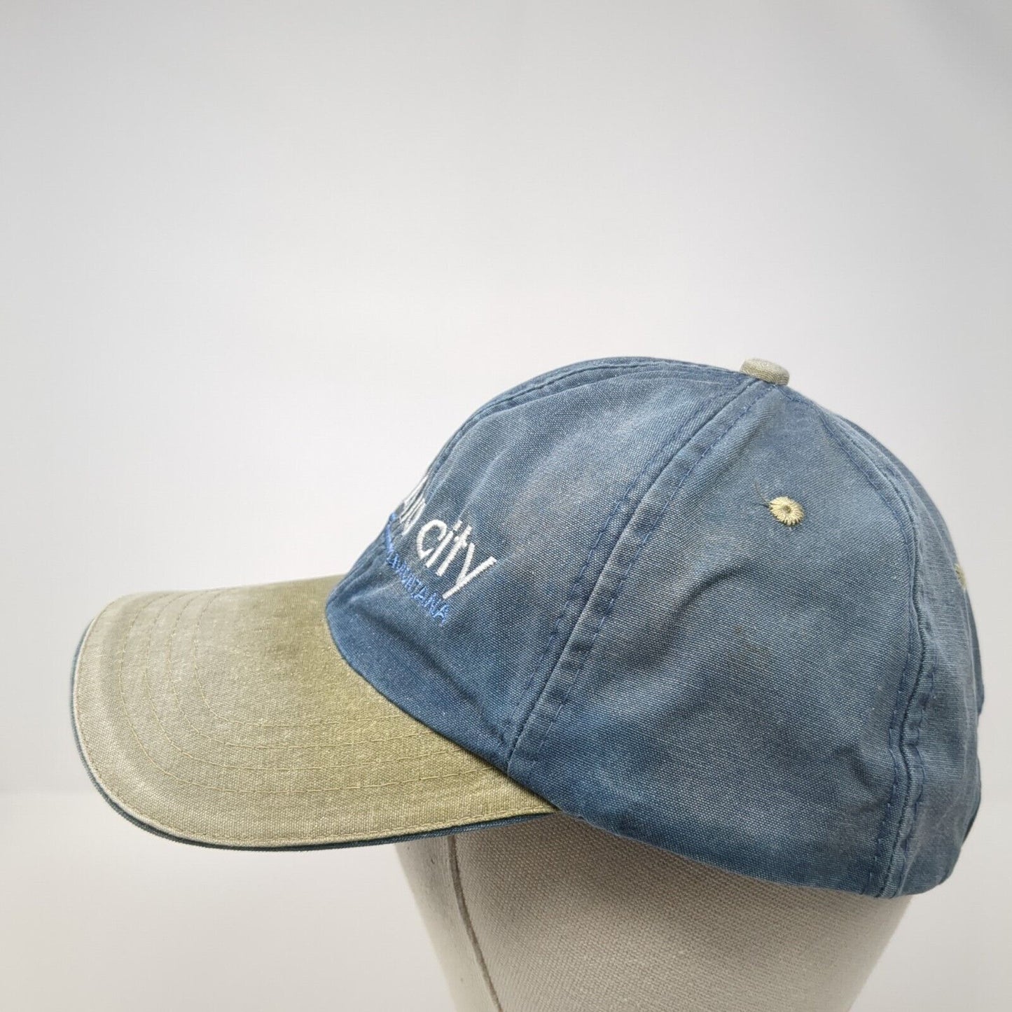Virginia City Montana Slideback Hat Blue One Size Adjustable Colorblock