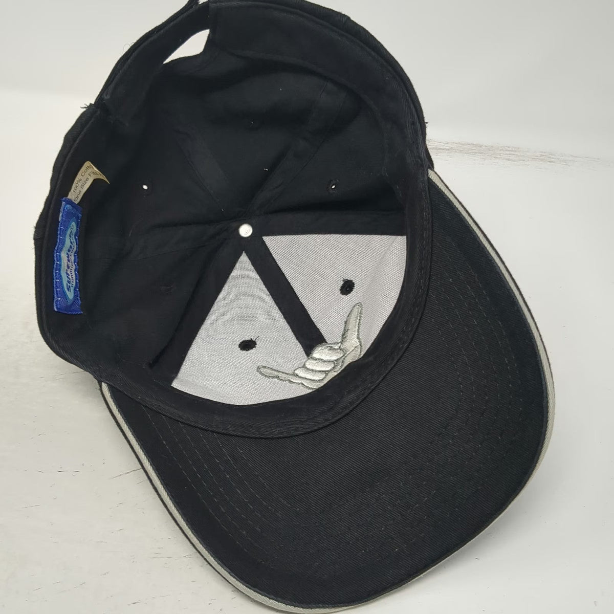 Surfware Hawaiian Classics Baseball Cap Black OSFM Hang Loose Hawaii Shaka Hat