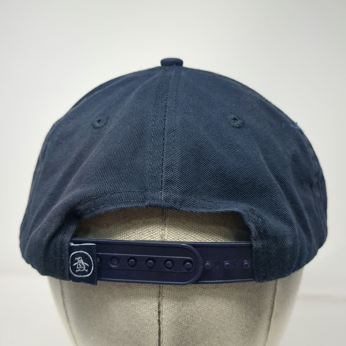 Original Penguin 5 Panel Blue One Size Hat Snapback Embroidered Script Logo