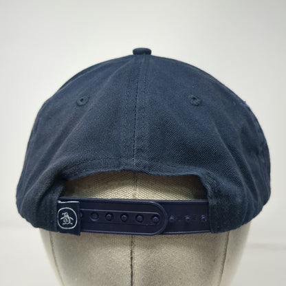 Original Penguin 5 Panel Blue One Size Hat Snapback Embroidered Script Logo