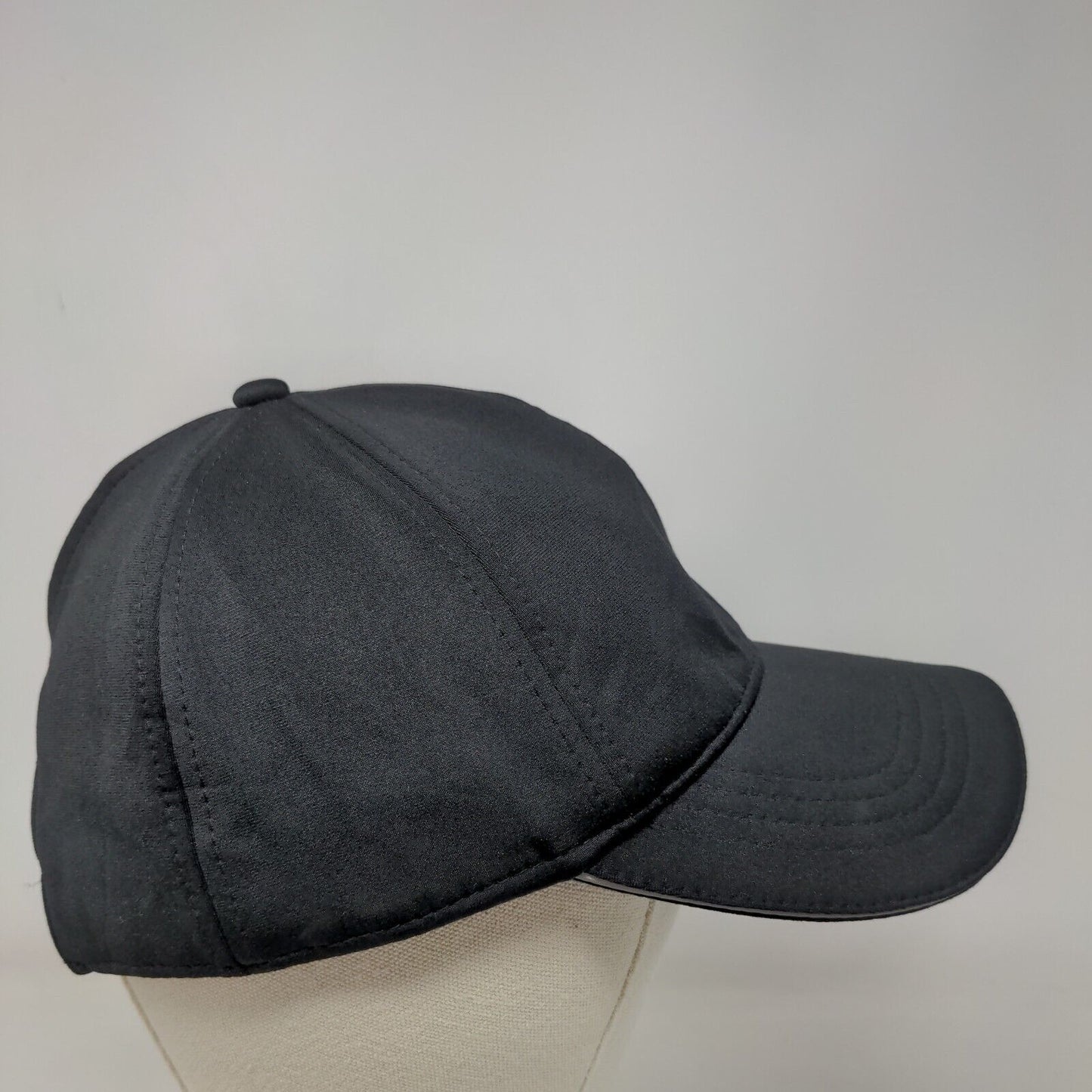 Unbranded Slideback Hat Black OSFM Adjustable Ponyback 6 Panel Blank