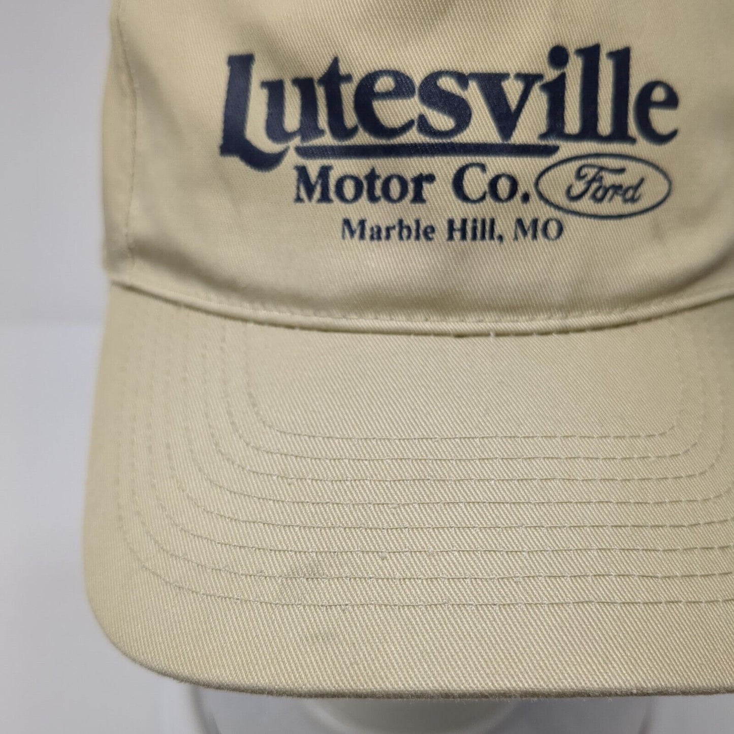 Lutesville Motor Co Ford Snapback Hat Tan OS Adjustable Vented Holes Otto
