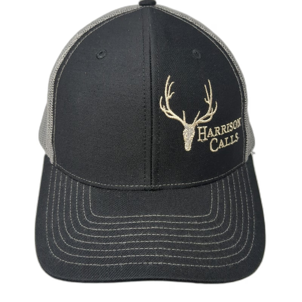 Richardson Trucker Hat Black One Size Mesh Back Snapback Harrison Calls Logo