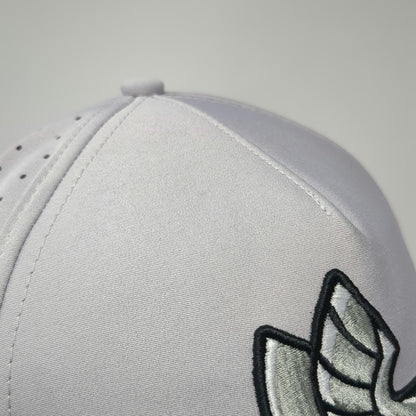 Waggle Trucker Hat Gray One Size Duck Embroidery Perforated Golf Snapback Hat