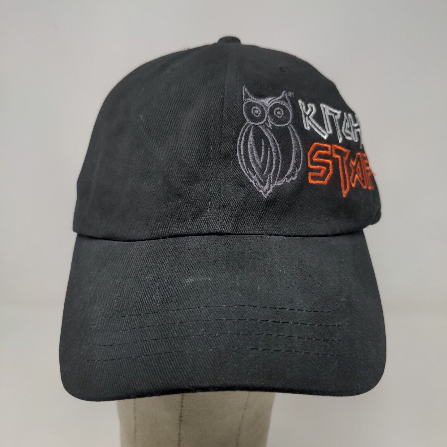 Quake City Caps Men's Slideback Hat Black OSFM Embroidered Owl Kitchen Staff