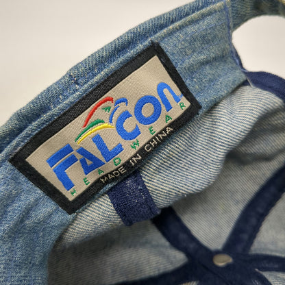 Falcon Baseball Cap Blue One Size Denim Suede Brim Texas Dallas Longhorn Hat