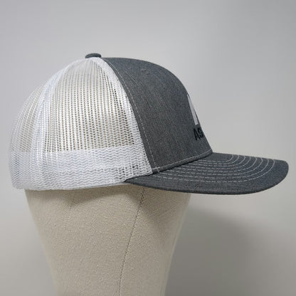 Direct Caps Astec Trucker Hat Gray One Size Mesh Back Snapback Logo Embroidery