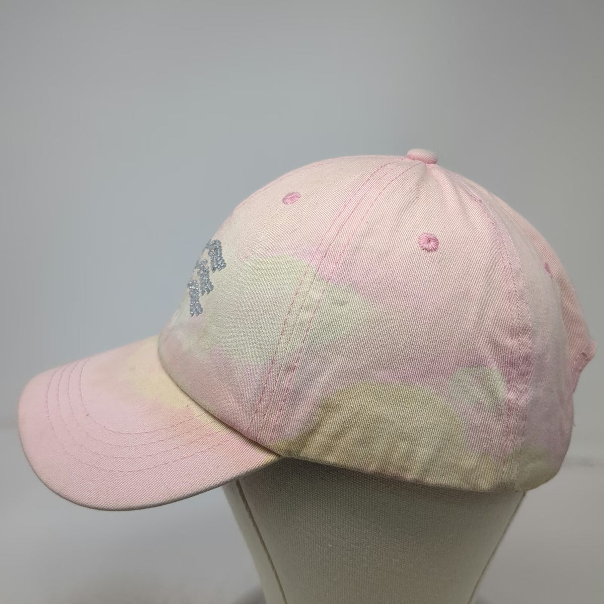 Princess Cruises Baseball Cap Pink OSFM Rhinestone Logo Tie Dye Strapback Hat