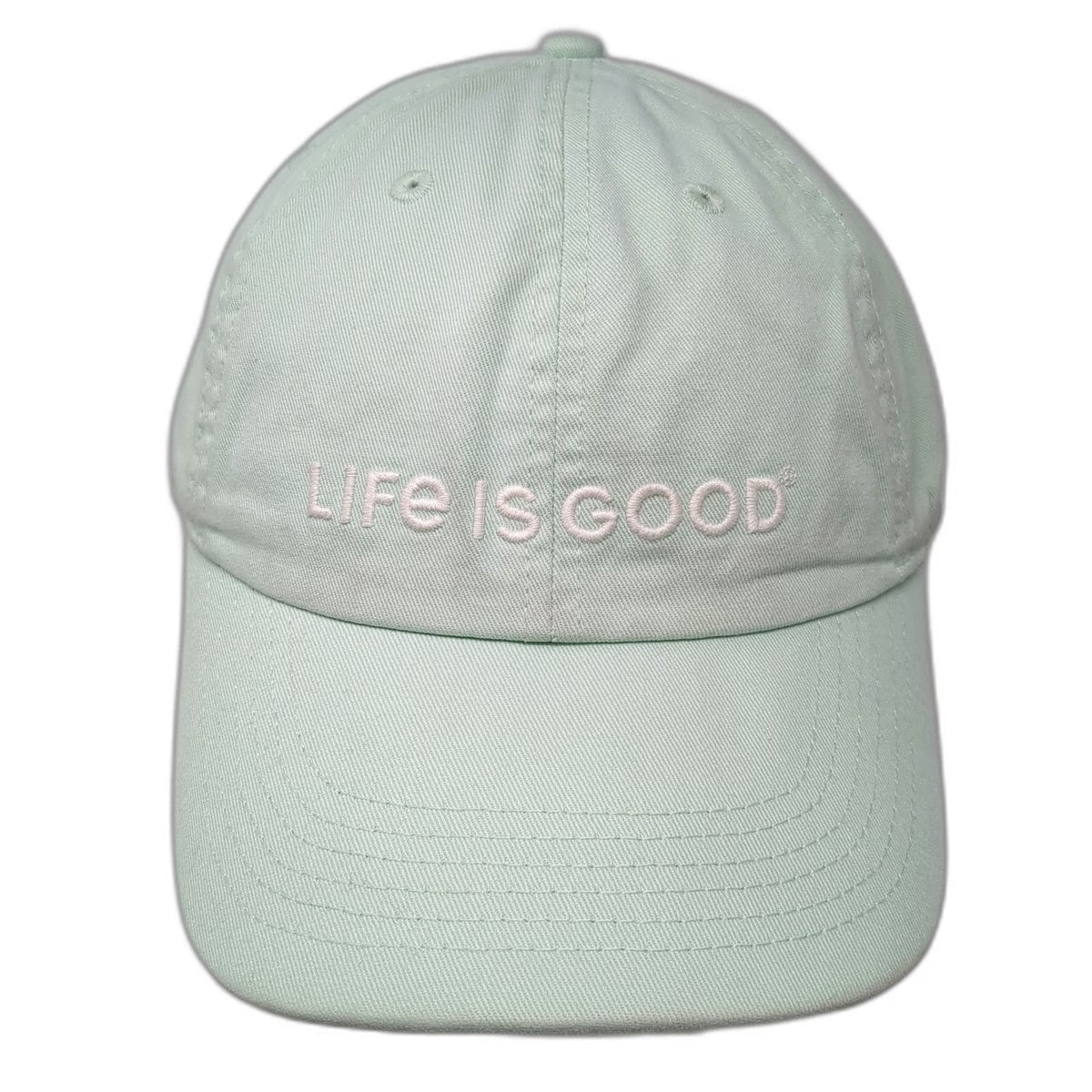 Life is Good Baseball Cap Green One Size Adjustable Cotton Slideback Hat Logo