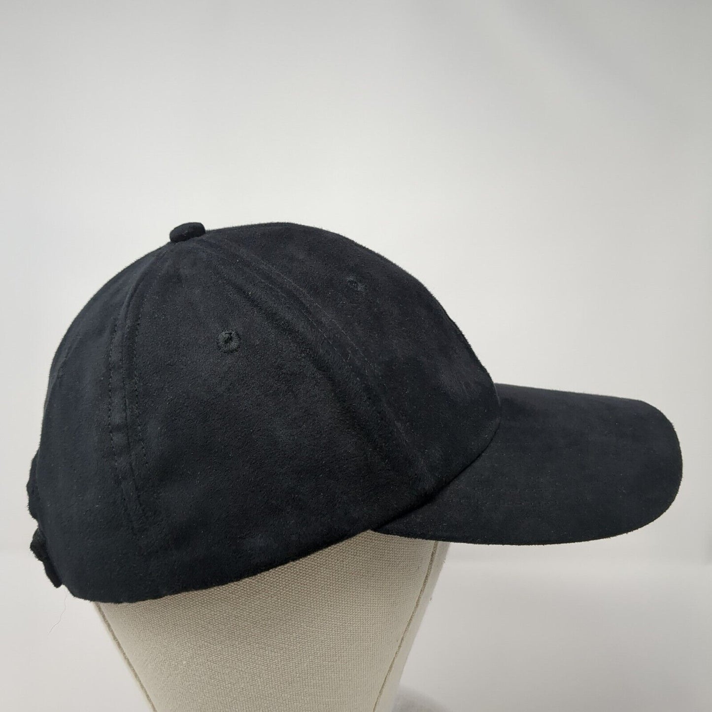 Unbranded Strapback Hat Black One Size Adjustable Vented Holes 6 Panel Blank