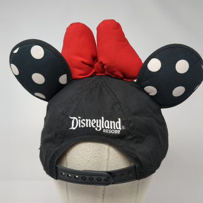 Minnie Mouse Ears Bow Snapback Hat Black 57-60cm Polka Dot Disney