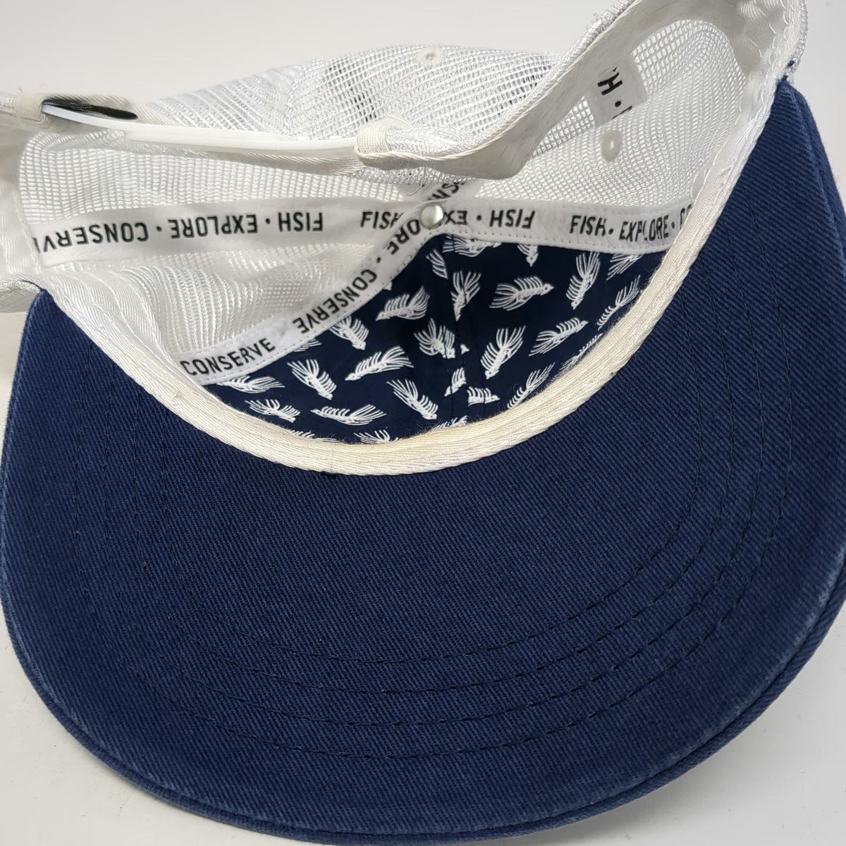 RepYourWater Trucker Hat Blue One Size Snapback Mesh Back Fish Buffalo Logo