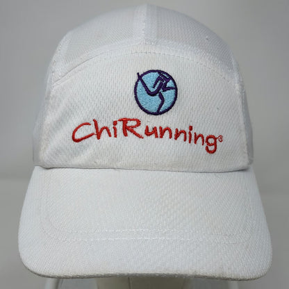 White 5 Panel One Size ChiRunning Strapback Mesh Performance Running Sport Hat