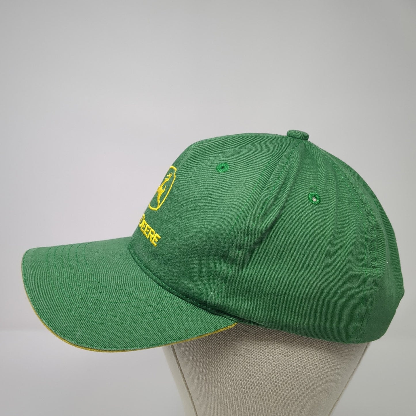 John Deer Snapback Hat Green One Size Adjustable Embroidered Vented Holes