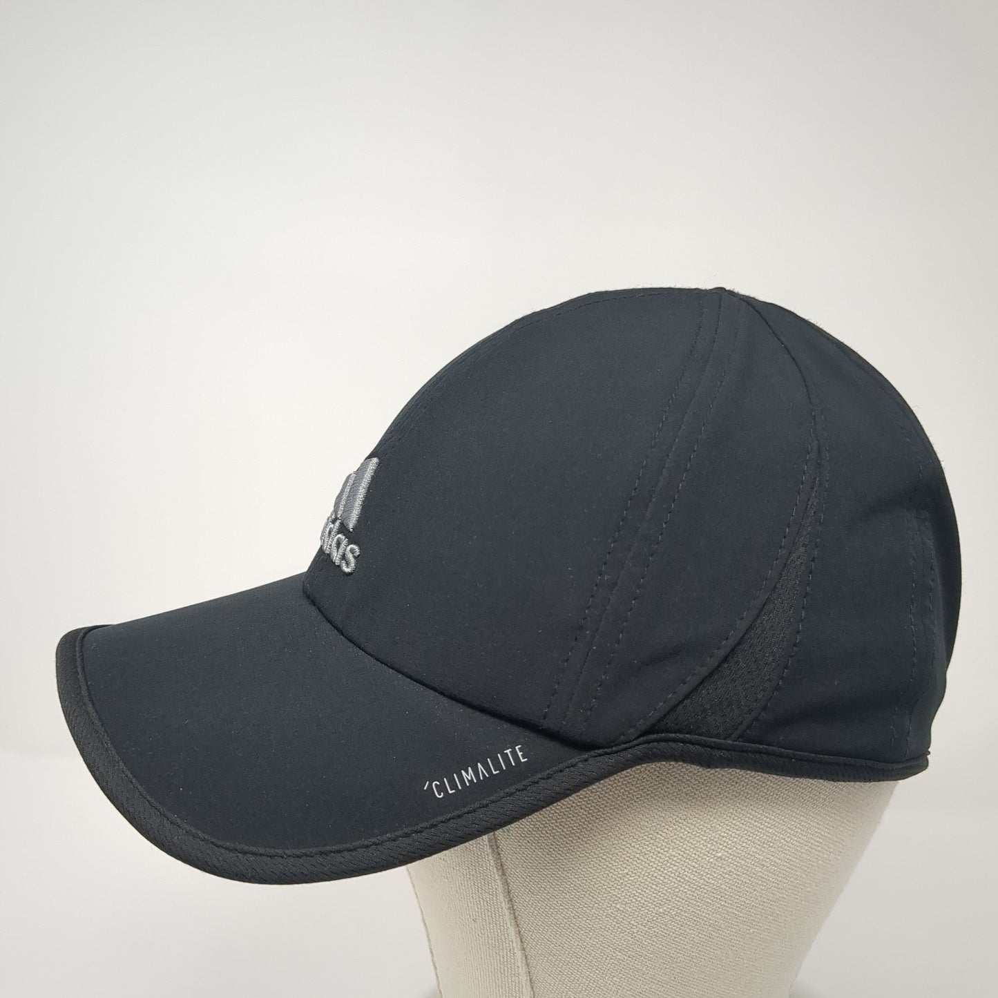 Adidas 3 Stripes Climalite Strapback Hat Black One Size Embroidered Logo
