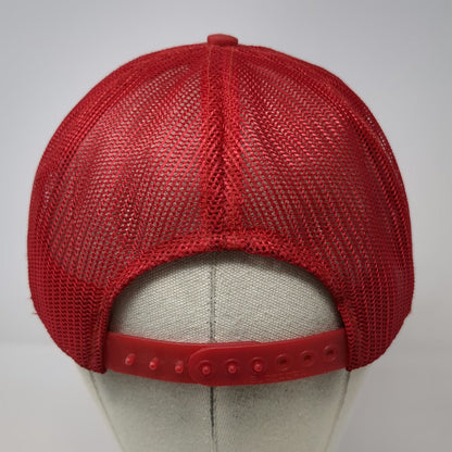 Maui Trucker Hat Red One Size Mesh Snapback Rainbow Palm Tree Hawaii Souvenir