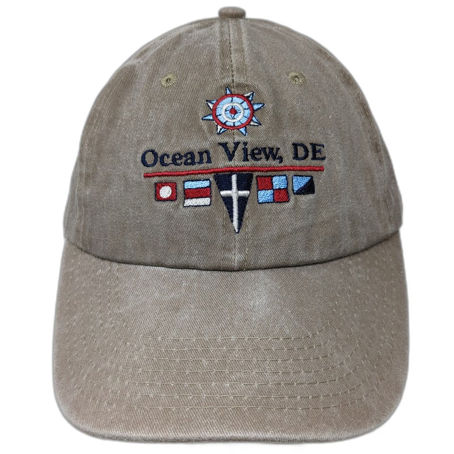 BJR Classic Headwear Baseball Cap Brown One Size Ocean View DE Nautical Flag Hat