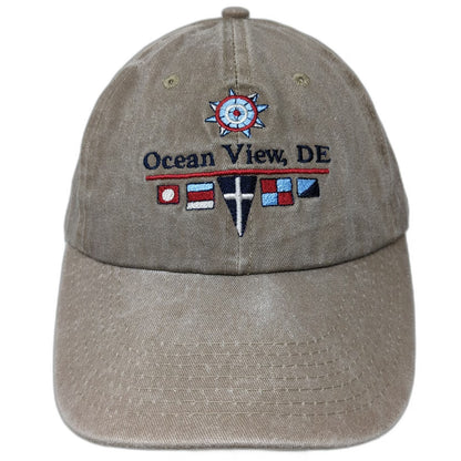 BJR Classic Headwear Baseball Cap Brown One Size Ocean View DE Nautical Flag Hat