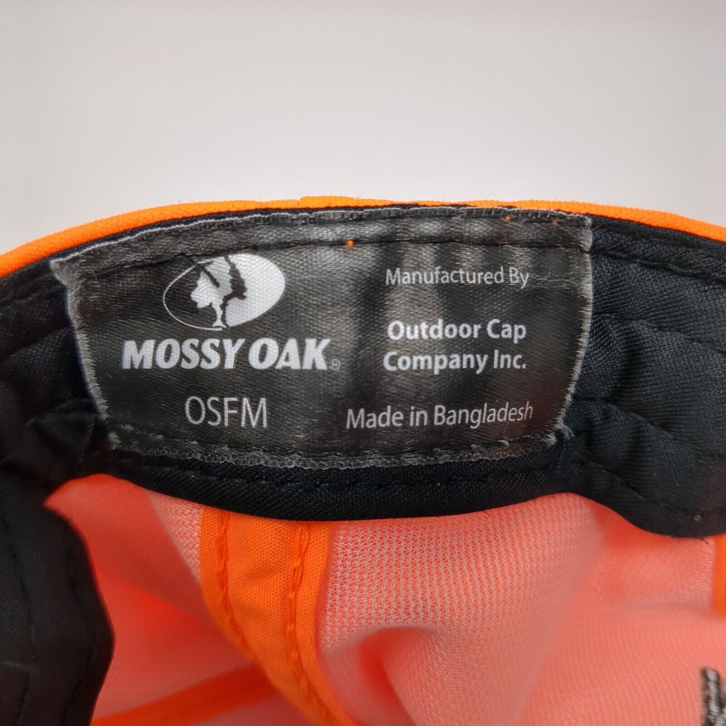 Mossy Oak Patch Strapback Hat Orange One Size Adjustable Solid 6 Panel