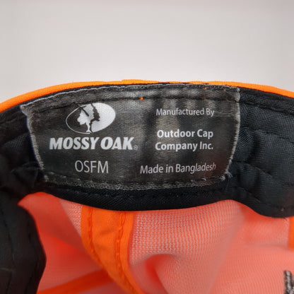Mossy Oak Patch Strapback Hat Orange One Size Adjustable Solid 6 Panel