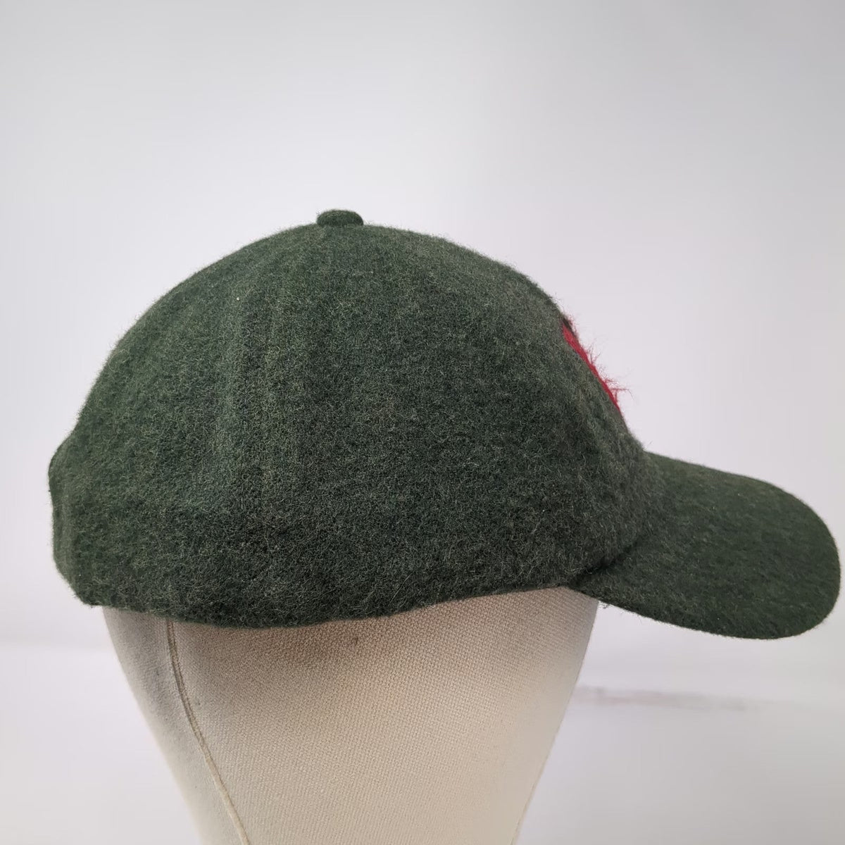 Woolrich Baseball Cap Green L Wool Felt W Logo Fitted Hat Outdoor Warm Winter