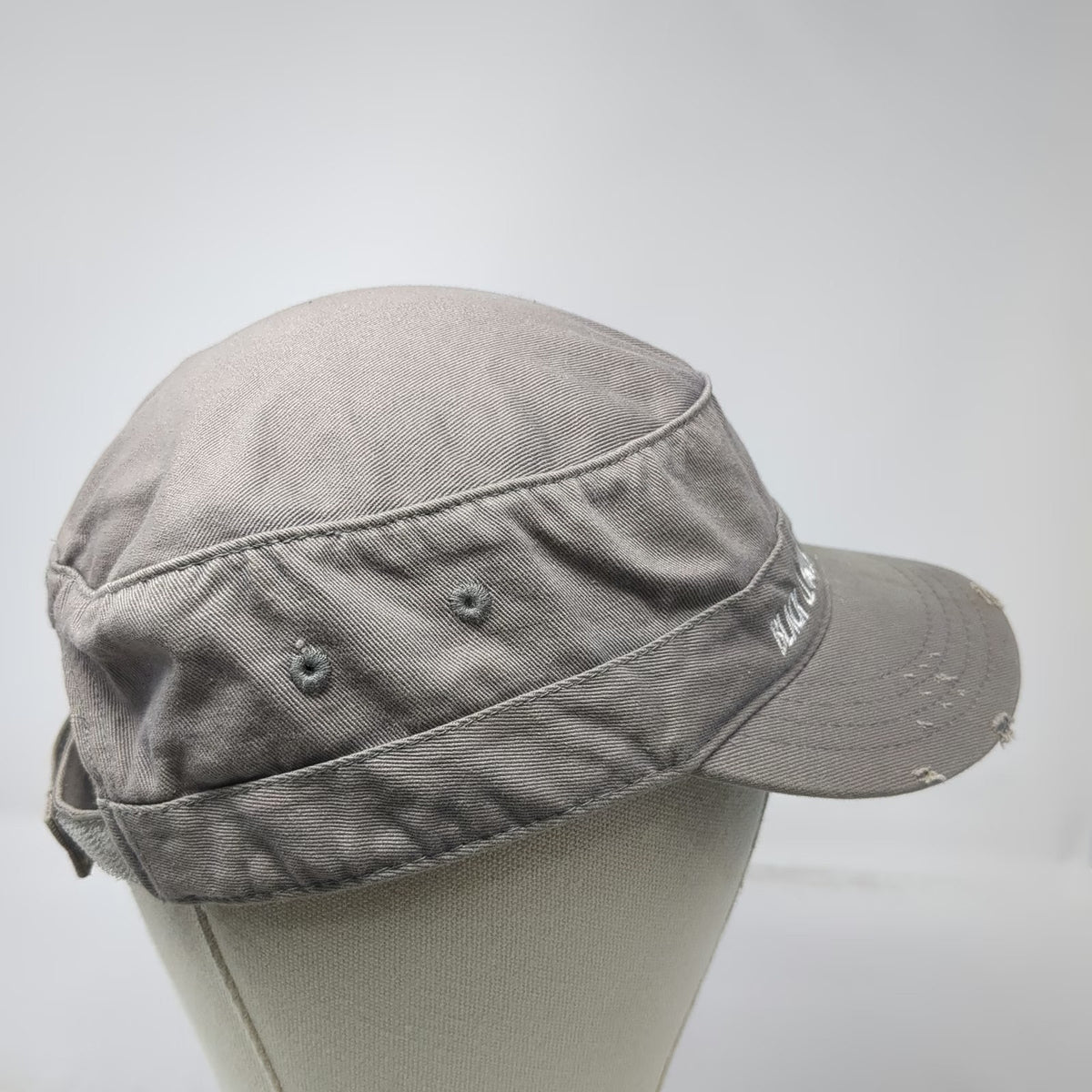 Black Clover Army Cap Gray One Size Distressed Brim Patch Live Lucky Cotton Hat