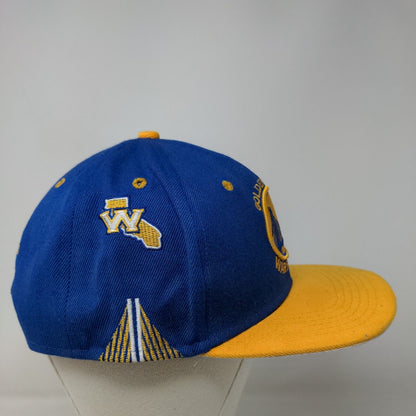 Mitchell & Ness Men's Snapback Hat Blue Yellow Embroidered Golden State Warriors