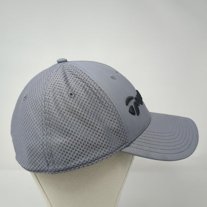 TaylorMade Fitted Baseball Cap Gray XL A-Flex Lightweight Embroidered 6 Panel