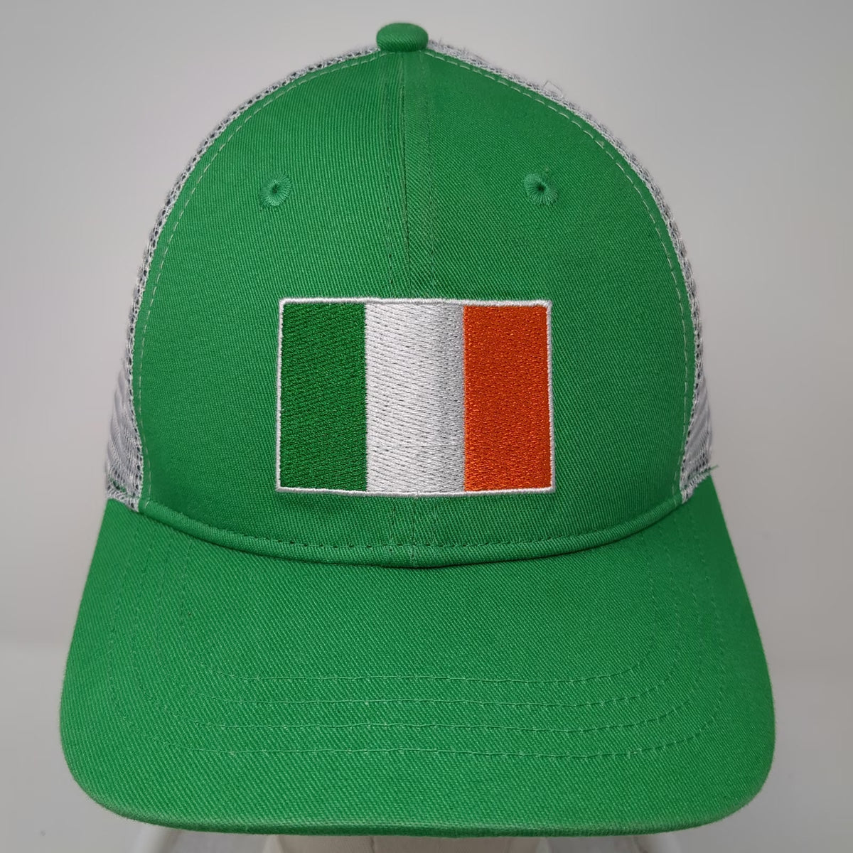 Green Trucker Hat One Size Ireland Flag Embroidered Mesh Back Snapback Cap