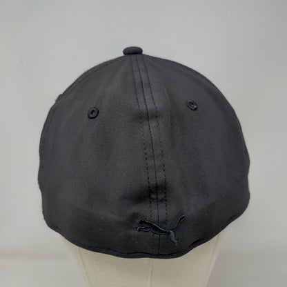 PUMA Stretch Fitted Hat Black L/XL Lightweight Embroidered Logo Vented Holes