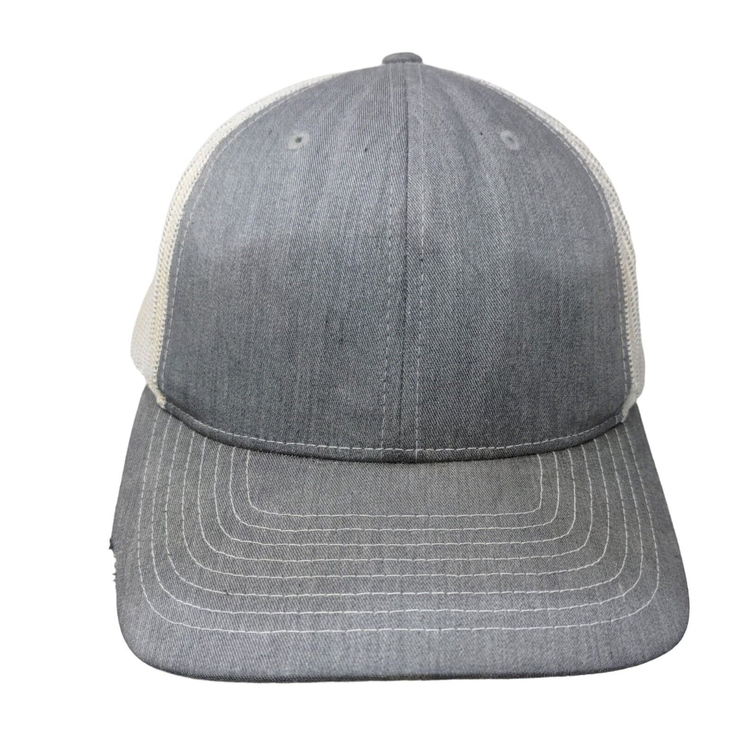 Richardson Snapback Mesh Back Trucker Hat Gray One Size Colorblock Blank