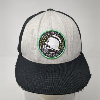 Metal Mulisha World Wide Domination Fitted Hat Black L/XL Distressed Flexfit