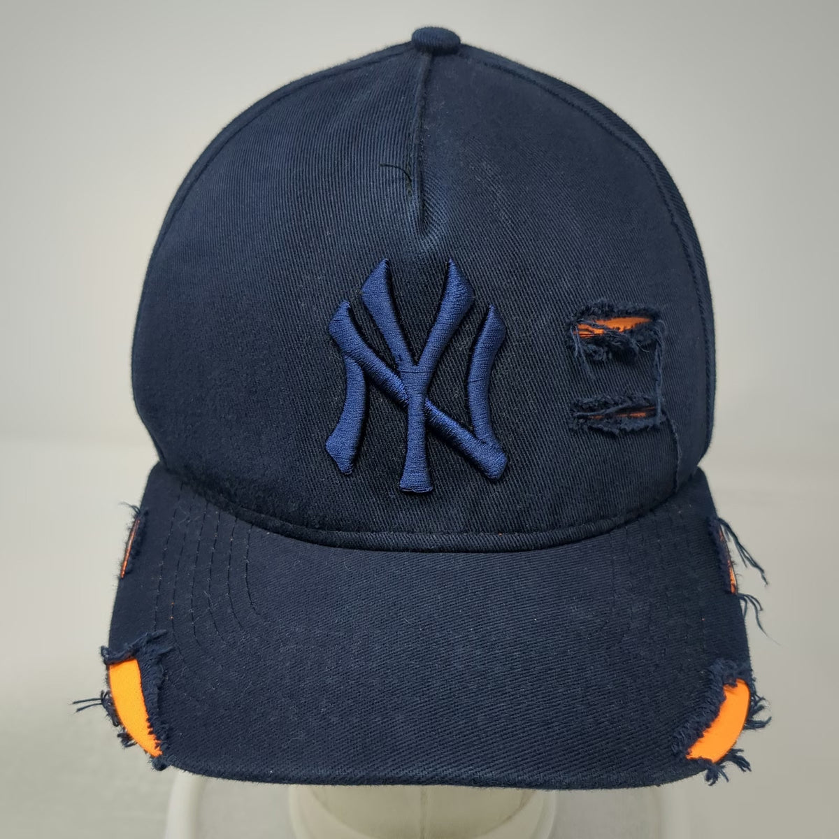 '47 Brand New York Yankees MLB 5 Panel Blue One Size Hat Distressed Cotton Slide