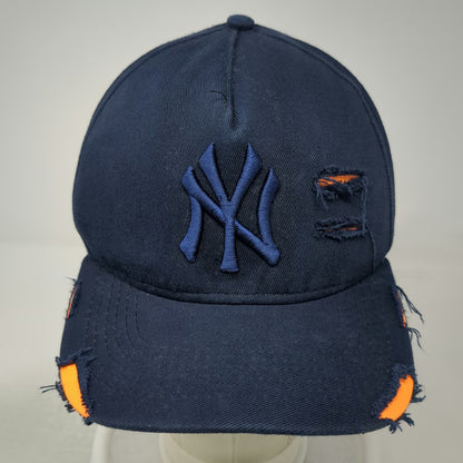 '47 Brand New York Yankees MLB 5 Panel Blue One Size Hat Distressed Cotton Slide