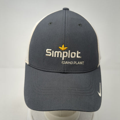 Simplot Idaho Plant Strapback Hat Gray One Size Nike Swoosh Adjustable