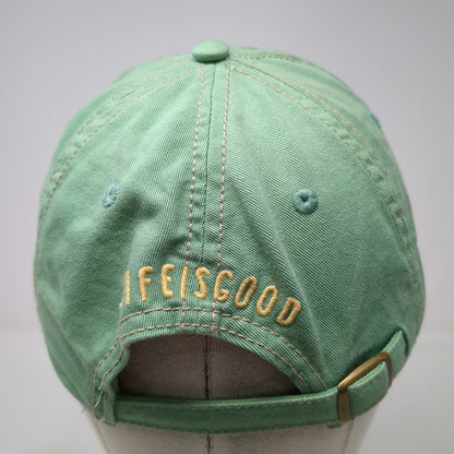 Life is good Baseball Cap Green One Size Motorcycle Enjoy The Ride Slideback Hat