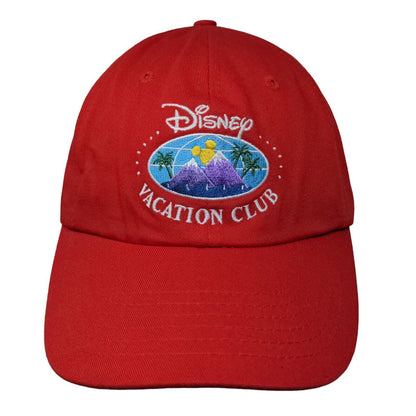 Disney Vacation Club Member Slideback Hat Red One Size Adjustable Embroidered