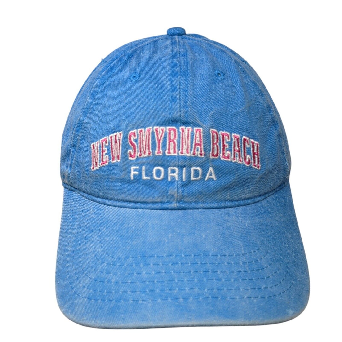 New Smyrna Beach Florida Strapback Baseball Cap Blue OS Adjustable Alvins Island