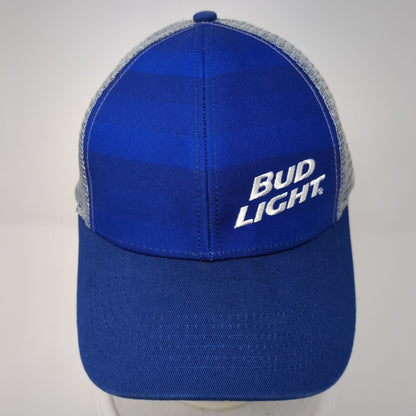 Bud Light Snapback Trucker Hat Blue One Size Adjustable Mesh Back 6 Panel