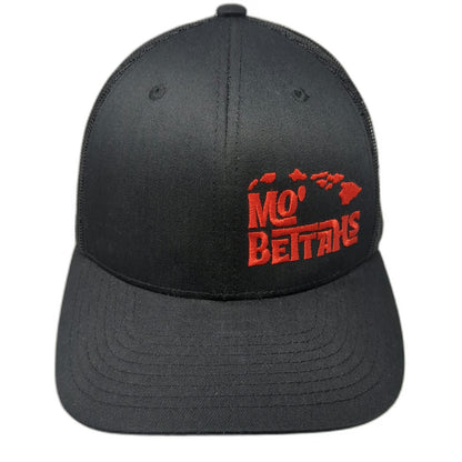 815 Kamel Trucker Hat Black Red One Size Mo Bettahs Hawaiian Food Mesh Back Hat