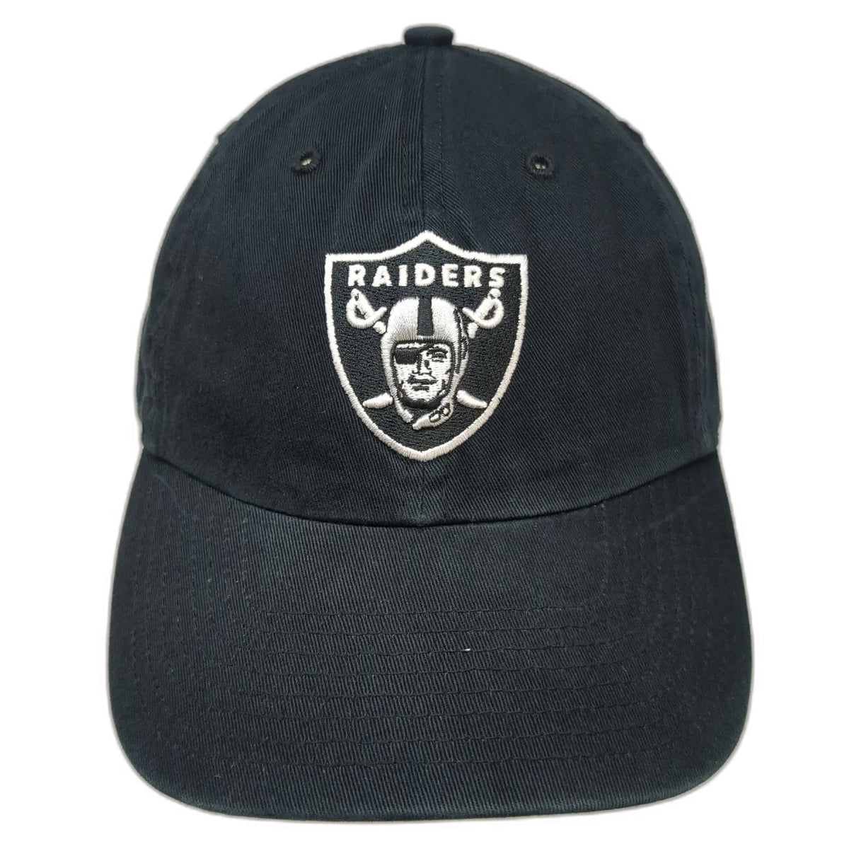 OTS Las Vegas Raiders NFL Black Cap One Size Embroidered Logo Cotton Slideback